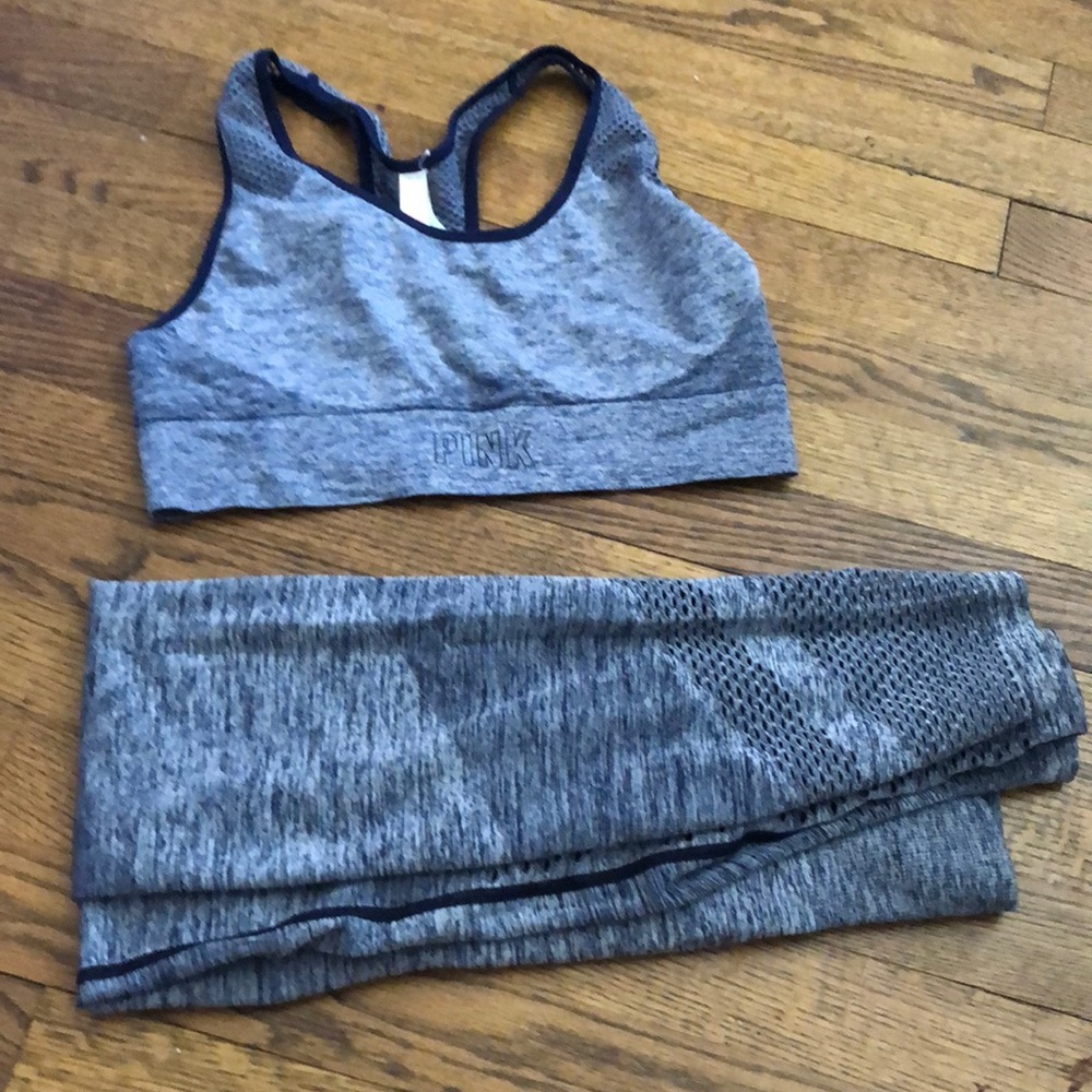 PINK seamless leggings and bra set